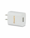 USB Power Adapter  Wall Charger UL Certified– White 2.4 AMP (12w)